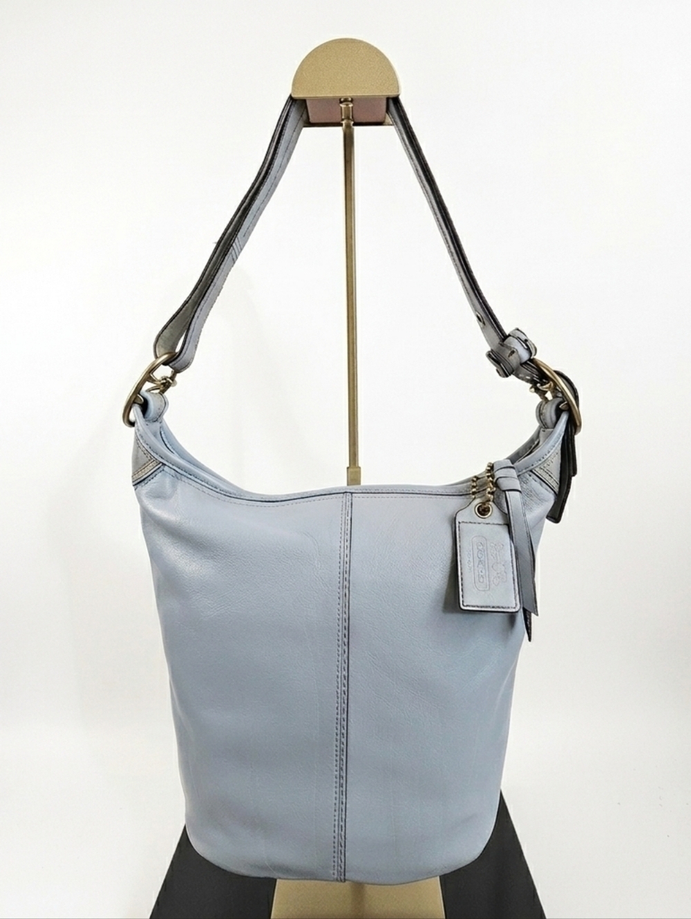 Coach 2007 Bleecker Leather Bucket Bag | Sky Blue #11422 - Picture 11 of 11